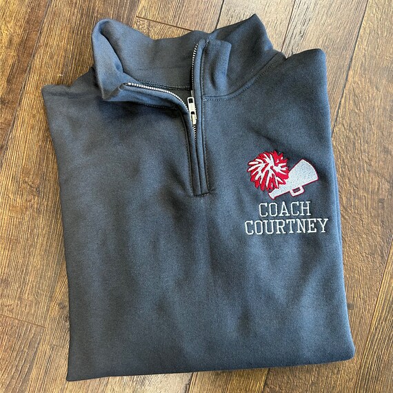 Coach Personalized Quarter Zip Sweatshirt - Etsy
