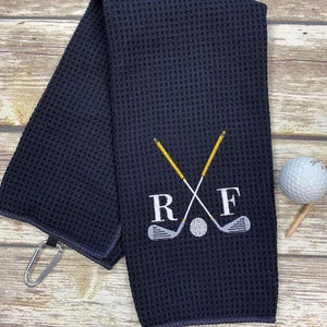 Toalla de golf de microfibra personalizada - Toalla de golf - Regalo de golf - Regalo de golf personalizado - Toalla de golf con monograma