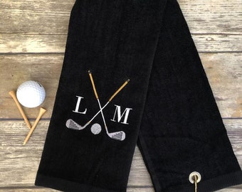 Personalized Embroidered Golf Towel: Monogrammed Gift