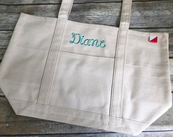 Personalized Canvas Tote Bag: Monogrammed Embroidered Heavyweight Tote