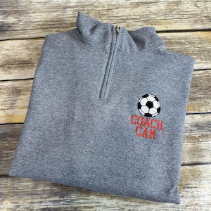 Soccer Coach Personalized Quarter Zip Sweatshirt