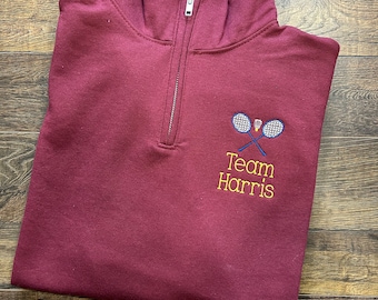 Personalized Badminton Team/Player Quarter Zip Sweatshirt