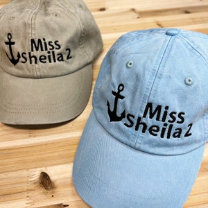 Custom Boat Name Baseball Hat - Personalized Boat Baseball Hat - Boat Owner Gift