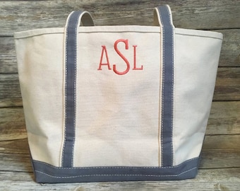 Personalized Canvas Tote Bag: Monogrammed Embroidered Initials