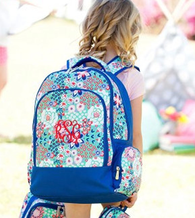 Back to School School Bag Kids Monogrammed Backpack Garden Party Personalized Backpack