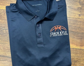 Personalisierte Basketball Coach Performance Poloshirt