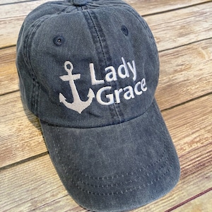 Custom Boat Name Baseball Hat - Personalized Boat Baseball Hat - Boat Owner Gift