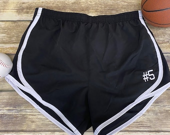Custom Jersey Number Athletic Workout Shorts