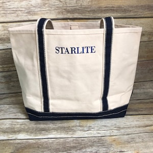 Personalized Boat Name Canvas Tote Bag