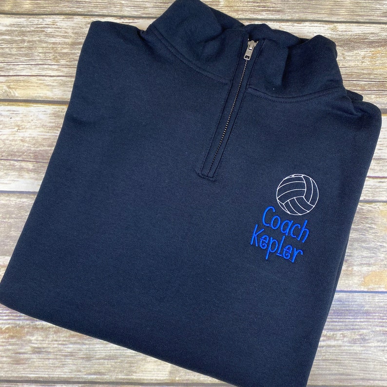 Personalized Volleyball Coach Quarter Zip Pullover Sweatshirt Etsy
