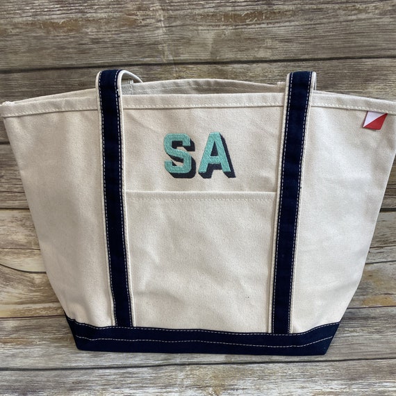 Personalized Canvas Boat Tote Bag Monogrammed Canvas Boat | Etsy