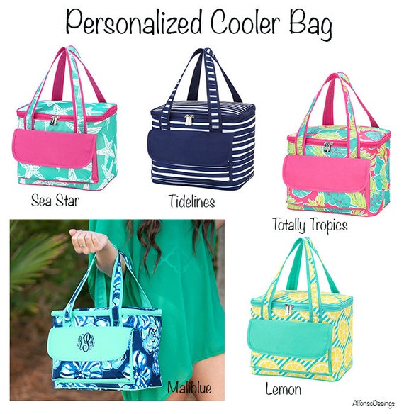 Monogrammed Cooler Tote Bag Personalized Cooler Tote Bag | Etsy