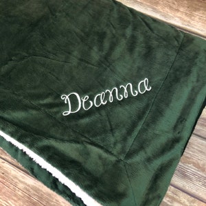 Personalized Sherpa Blanket - Monogrammed Sherpa Blanket - Monogrammed Mink Sherpa Blanket - Buffalo Plaid Blanket