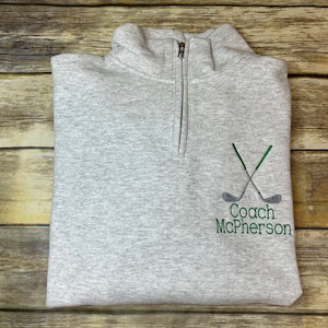 Golf Personalized Coach&#39;s Quarter Zip Sweatshirt