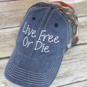 Live Free or Die Baseball Hat - New Hampshire Vintage Cotton Twill