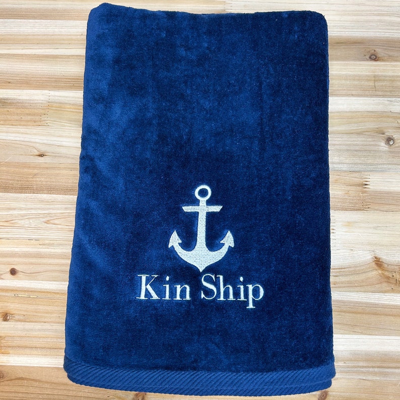 Personalized Anchor Beach Towel - Thumbnail 2
