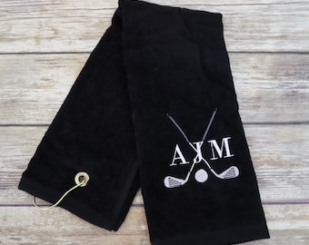 Toalla de golf bordada personalizada: regalo de golf con monograma