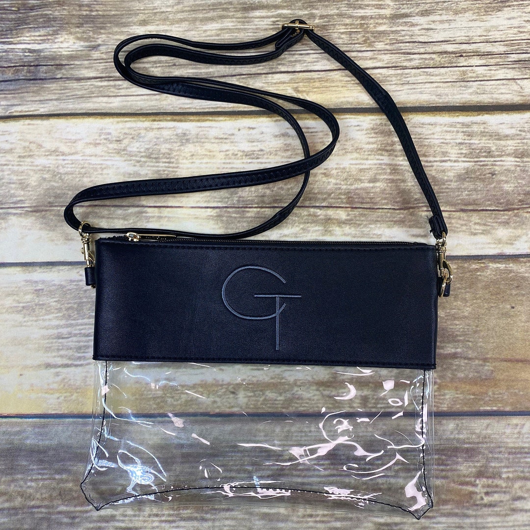 Monogrammed Clear Purse Stadium Approved Purse Etsy