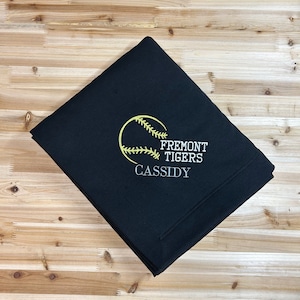 Personalized Softball Stadium Blanket - Softball Team Blanket Gift - Softball Senior Gift