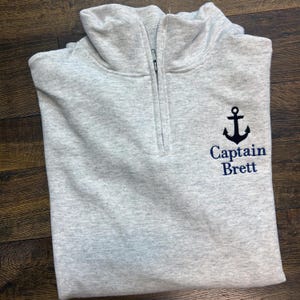 Personalized Captain Anchor Quarterzip Sweatshirt