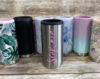 SALE!!! Personalized Skinny Can Cooler - 12oz Stainless Steel Skinny Can Cooler