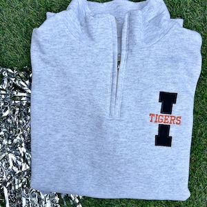 Mascot/Team Pride Appliqué Quarter Zip Sweatshirt: Personalized Athletic Embroidery