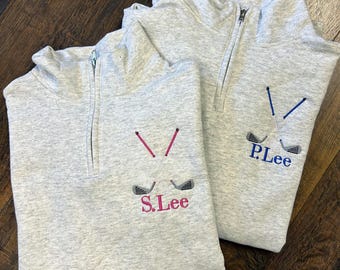 Sudadera con cremallera de un cuarto de golfista personalizada