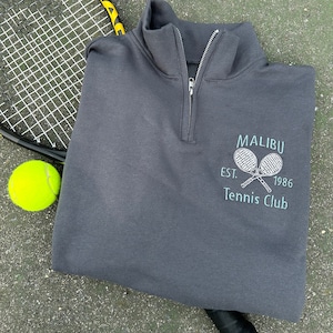 Tennis Club Custom Quarter Zip Sweatshirt