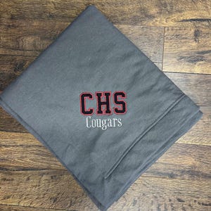Custom Varsity Stadium Blanket with School Initials & Mascot