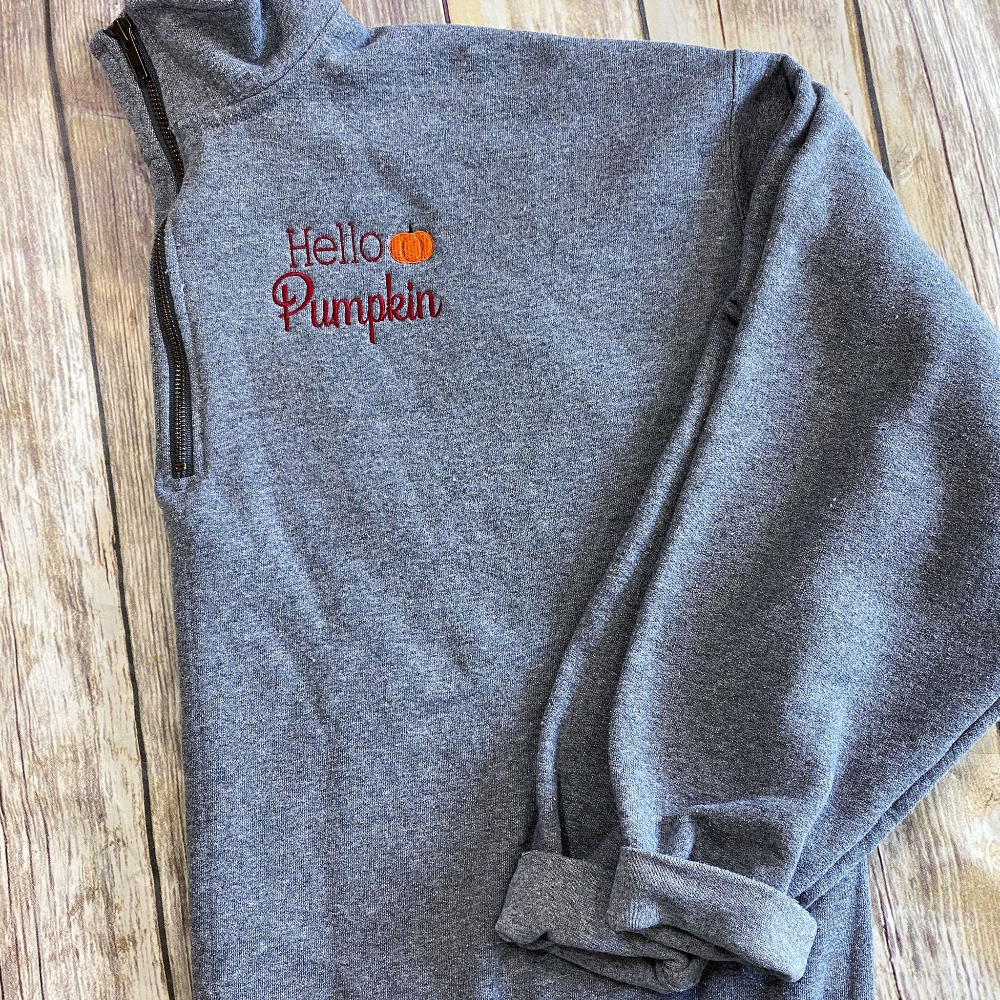 Hello Pumpkin Fall Quarter Zip 