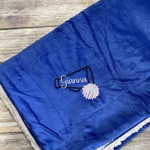 Personalized Cheerleading Mink Sherpa Blanket
