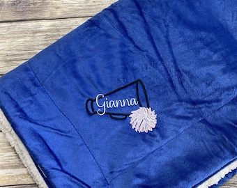 Personalized Cheerleading Mink Sherpa Blanket