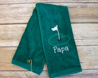 Papa Golf Towel - Grandfather Golf Towel - Grandpa Golf Towel - Personalized Golf Towel - Papa Golf Gift - Grandpa Golf Gift