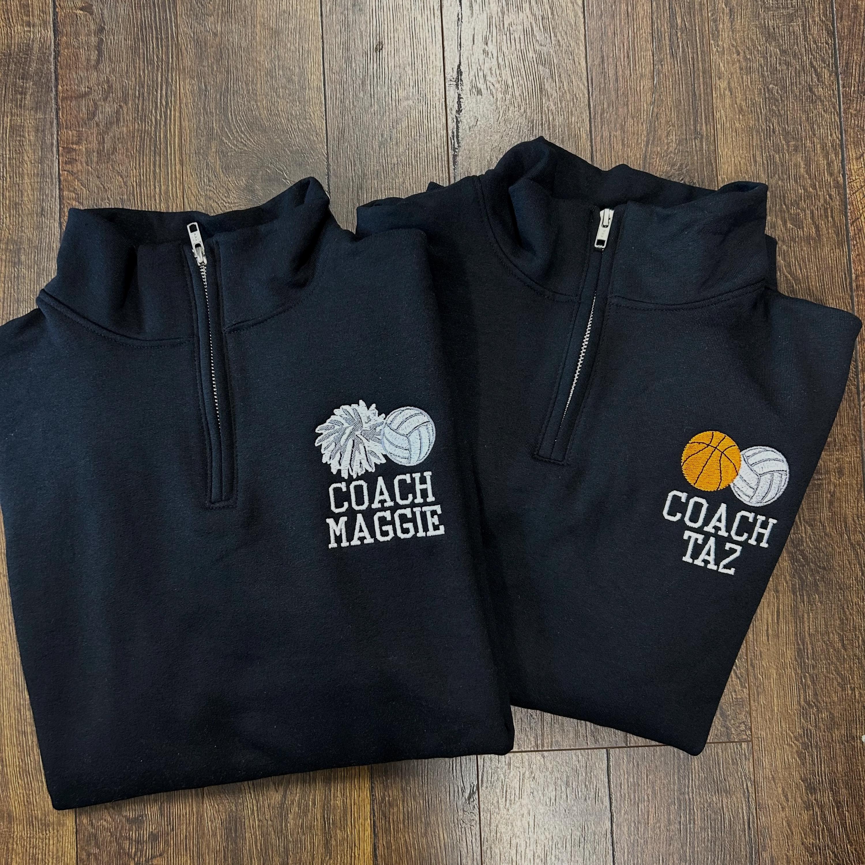 Coach Personalized Quarter Zip Sweatshirt - Etsy