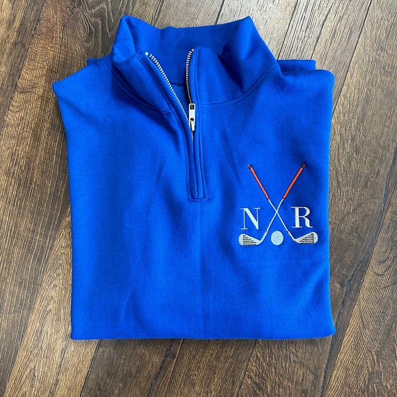 Monogram Golf Sweatshirt Quarter Zip Personalized Golf 