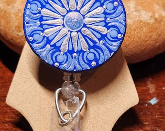 Hand Painted Dot Mandala Retractable ID/Badge Reel