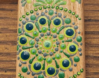 Dot Mandala Double Sided Wooden Key Chain
