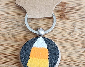 Glow in the dark Pumpkin and Candy Corn Double Sided Key Chain