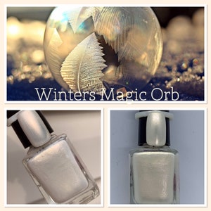 Winters Magic Orb white gold pearl nail polish