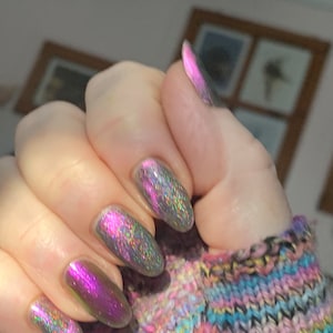 Berry Christmas holographic magnetic polish