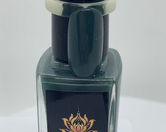 Welcome Fall  dark grey green creme nail polish