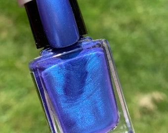 Sky High   bright blue purplish  pearl  nail polish