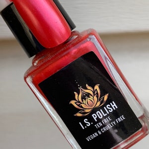 Cherry Cheeks  red pink   pearl  nail polish