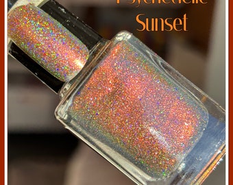 Psychedelic Sunset  a chrome shifting holographic nail polish