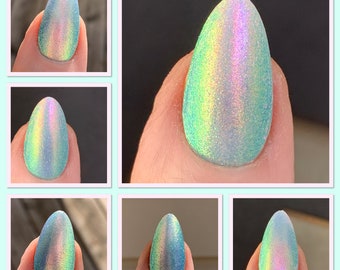 North Pole Glow chrome nail polish