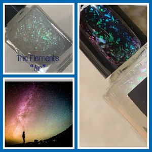 The Elements AIR chrome flake top coat nail polish