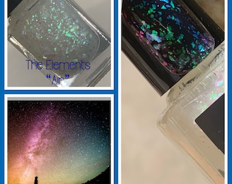 The Elements AIR chrome flake top coat nail polish