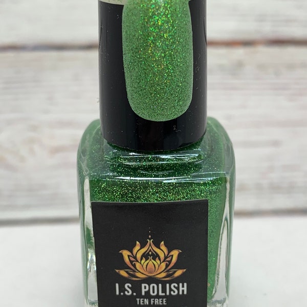 Emerald City green reflective glitter nail polish