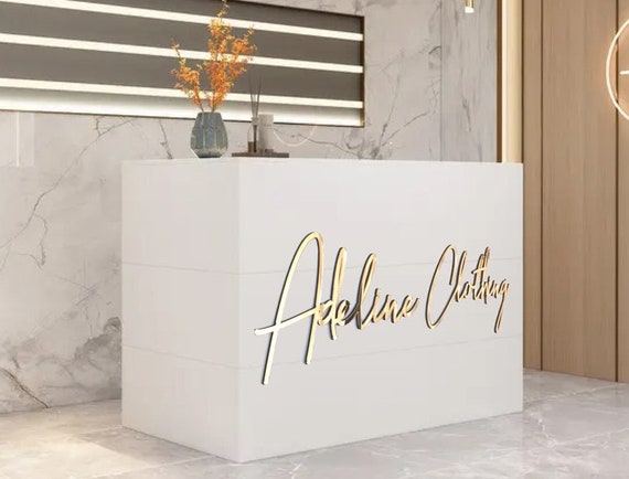 Gold Mirror Logo Lettering for Front Desk or Business Wall Etsy UK