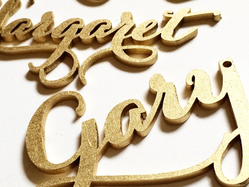 Custom Name Ornament Gold Script Calligraphy Carolyna Font Etsy